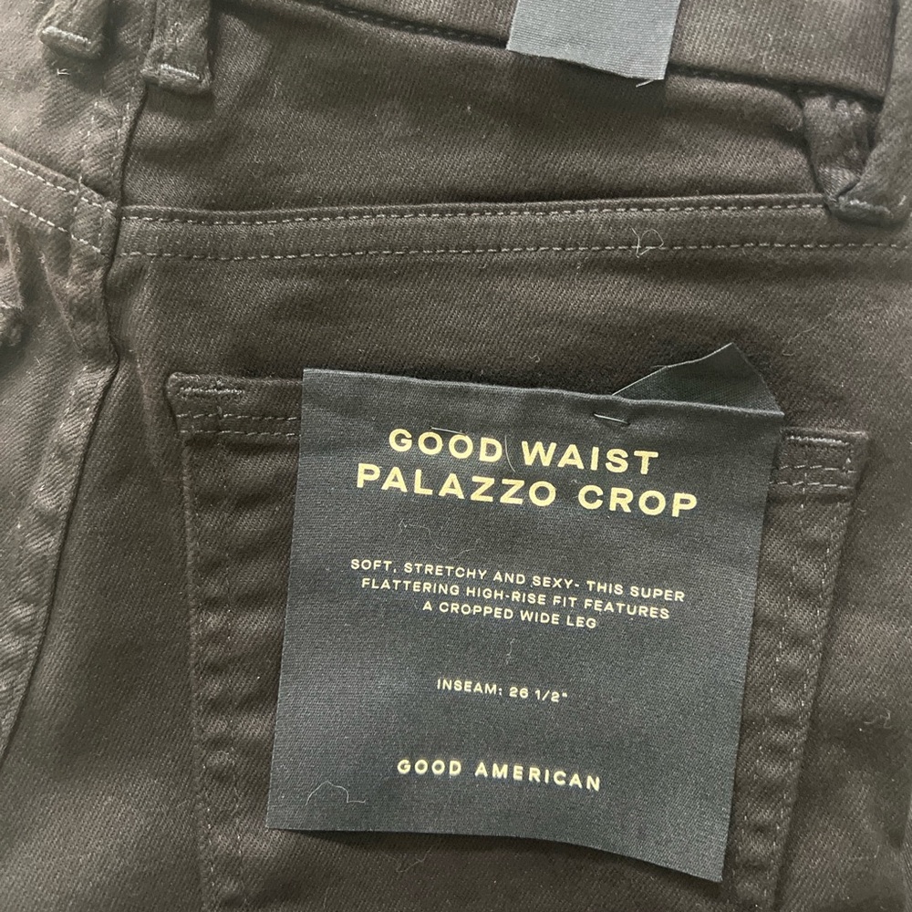 Good American Black Wide-Leg Pants
